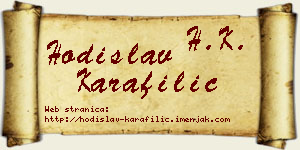 Hodislav Karafilić vizit kartica